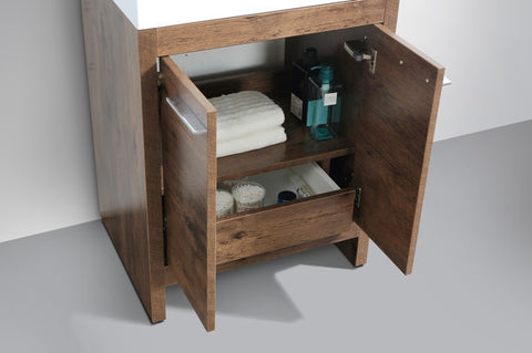 Aquamoon Abacos 23 1/2" Rosewood Modern Bathroom Vanity