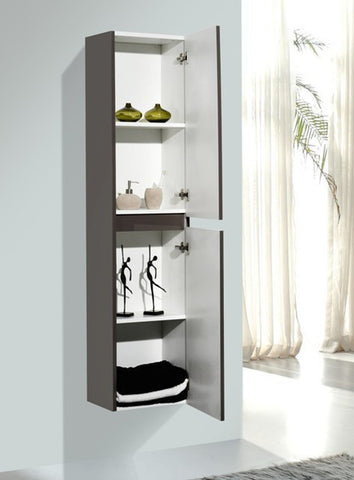 Aquamoon Vigo Grey Brown Bathroom Linen Cabinet