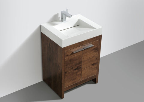 Aquamoon Abacos 23 1/2" Rosewood Modern Bathroom Vanity