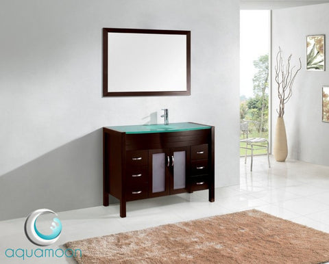 Aquamoon Alpes 24 Double Sink Modern Bathroom Vanity Set - Espresso