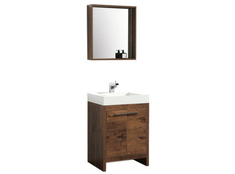 Aquamoon Abacos 23 1/2" Rosewood Modern Bathroom Vanity