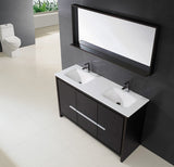 Aquamoon Granada 60 1/4" Wengue Double Sink Modern Bathroom Vanity